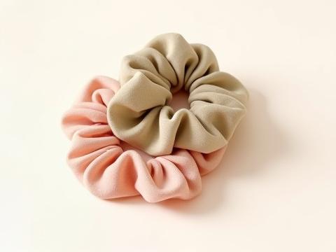 Set of Delicate Silk Scrunchies in Assorted Natural Tones